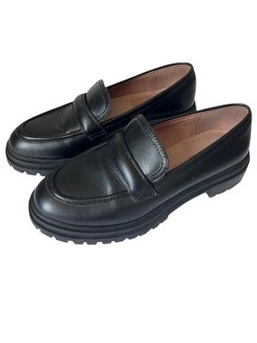 Madewell The Bradley Chunky Lug Sole Slip On Black Loafers Size 8